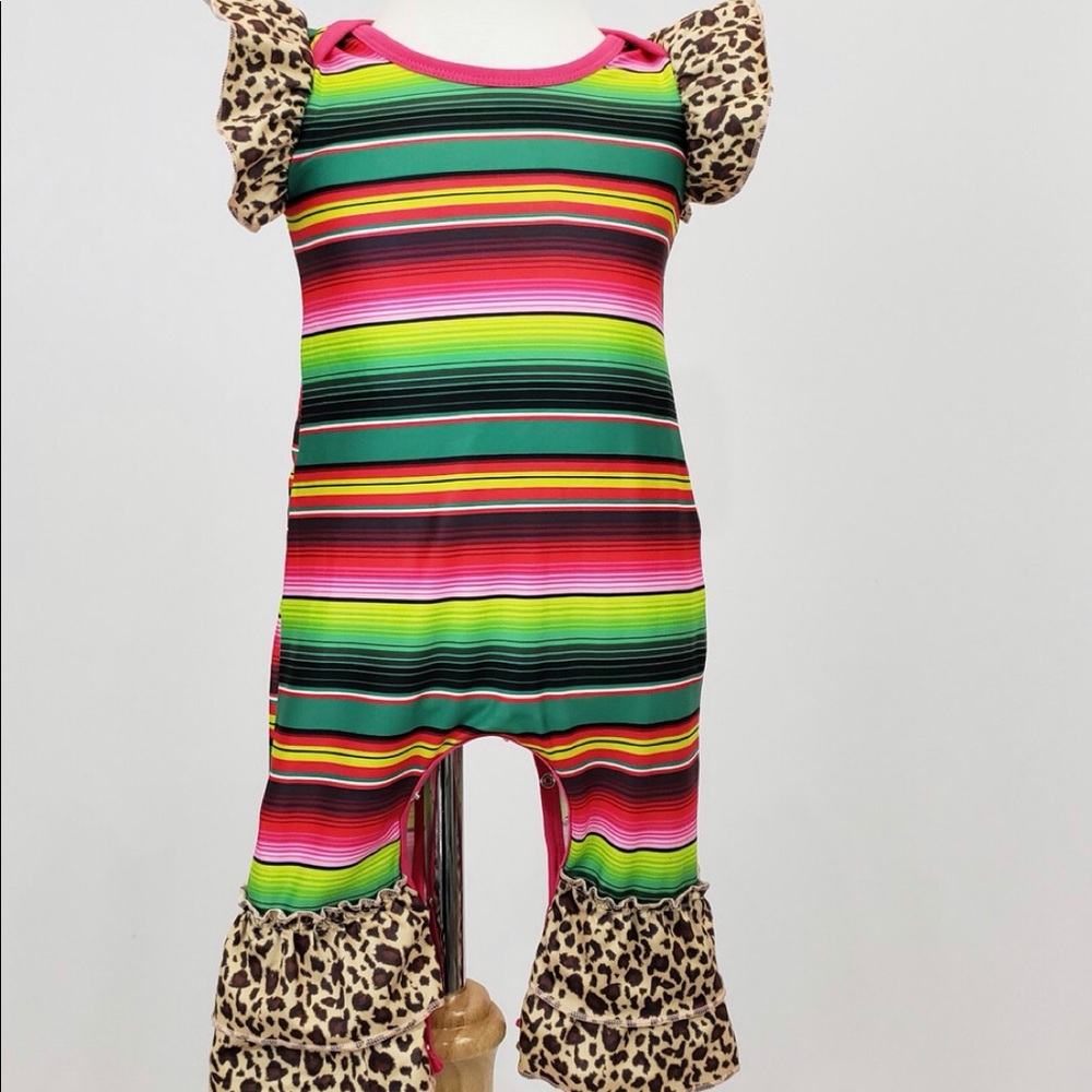 Girls Serape/Cheetah romper